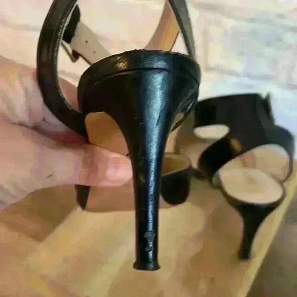 Nine West Callen Black Leather Ankle Strap Size 5 1/2 M - Picture 2 of 8